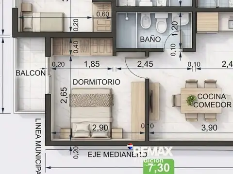 DEPARTAMENTO EN VENTA - 1 DORMITORIO - RESISTENCIA