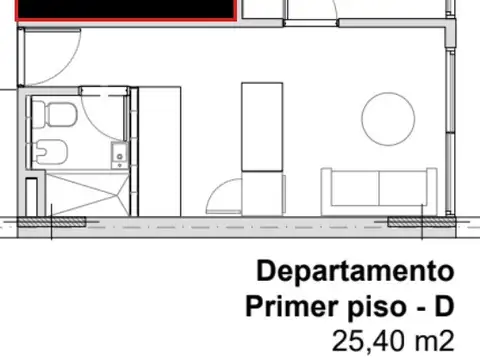 Departamento en Venta de 1 dormitorio