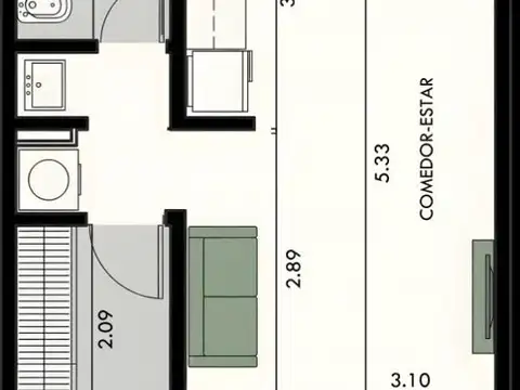 Departamento 5 ambientes con 1 baño