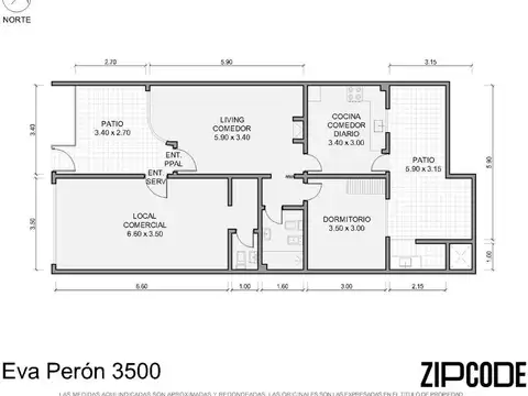 Depto Tipo Casa en Venta de 2 ambientes