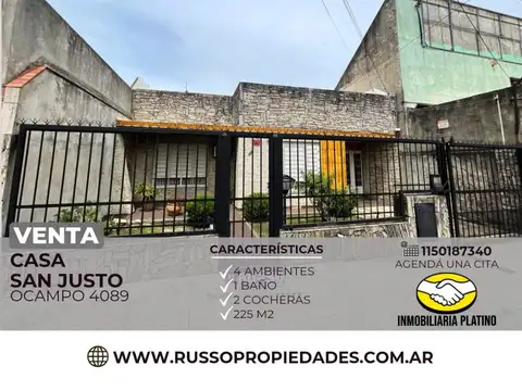 Venta casa 4 ambientes San Justo