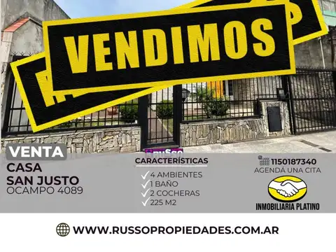 Venta casa 4 ambientes San Justo