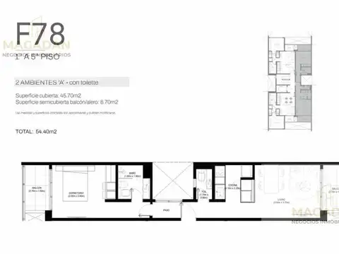 Departamento en Venta de 2 ambientes