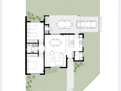 Casa a estrenar de dos dormitorios en una sola planta-Funes