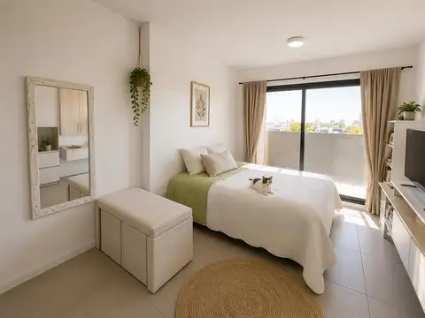 VENTA: monoambiente con balcón al frente y amenities. Barrio Echesortu, Rosario
