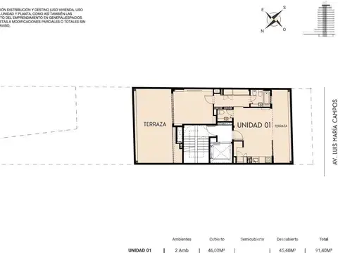 Venta de Departamento 2 ambientes con terraza propia en Belgrano