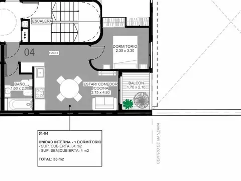 Departamento en Venta en Centro, USD 82.500