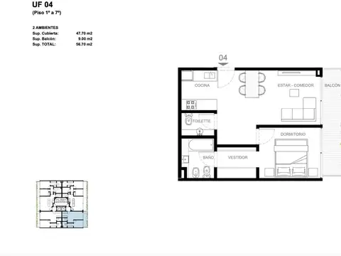 Departamento 2 amb  Be Home Bajo Belgrano  entrega 12-2028