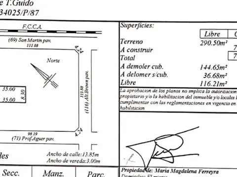 Terreno en Venta en Villa Ballester, USD 180.000