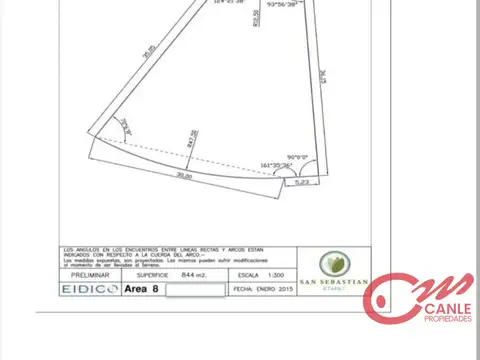 Terreno / Lote en venta de 844m2 ubicado en San Sebastián