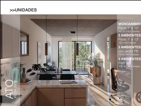 Departamento en Venta de 2 ambientes