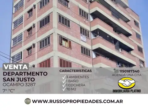 Venta Departamento 3 Ambientes San Justo