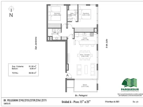 Departamento en Venta en Santa Fe, USD 269.000