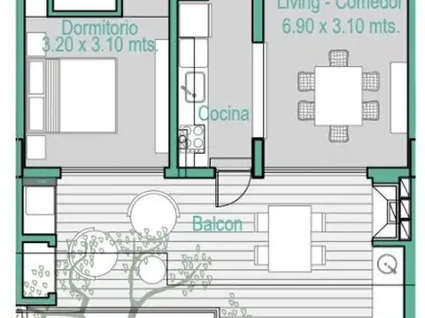 De la Huella 3400, Piso PB