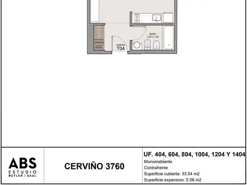 Monoambiente en venta en Palermo Chico