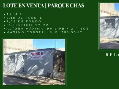Venta Terreno | Parque Chas | Pb + 2/3 Pisos