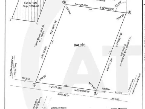 Terreno en Venta de 1000,0 m2