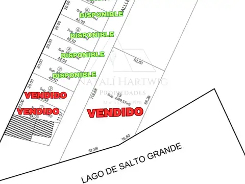 Terreno en Venta 20  mts Frente