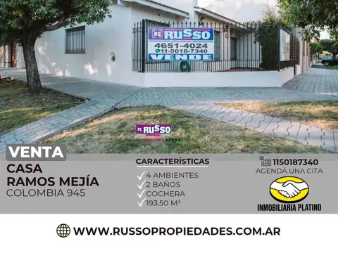Venta casa 4 ambientes en Ramos Mejia