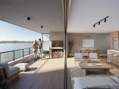 Apartamento de 1 dormitorio, con terraza, parrillero y VISTA AL LAGO. Entr. 2028