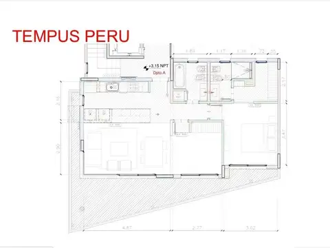Departamento 3 ambientes con 2 baños