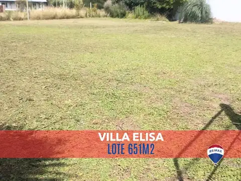 LOTE EN VENTA VILLA ELISA ENTRE CAMINOS 651M2