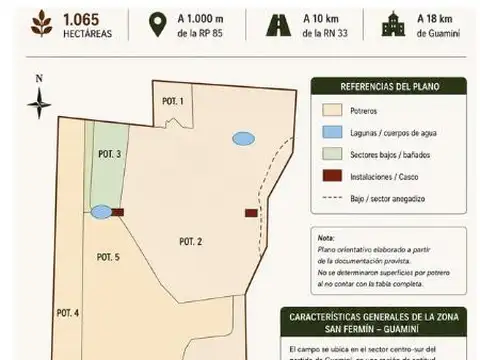 Campo. 1065 has. Mixto Con Casa.