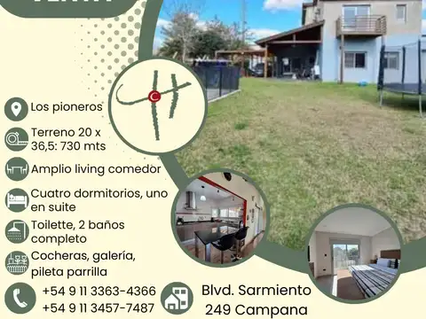 CASA EN VENTA – BARRIO LOS PIONEROS 