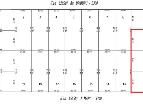 Terreno en Venta 54  mts Fondo