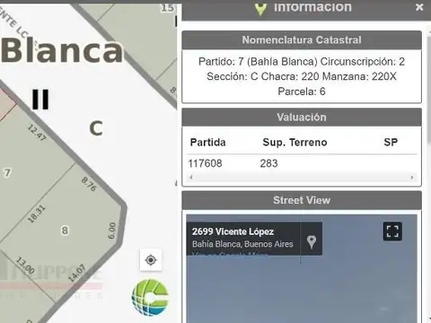 Terreno en Venta 10  mts Fondo