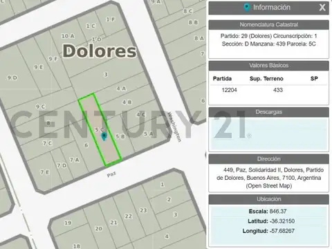 Terreno en Venta 43,30  mts Fondo