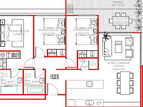 Departamento en Venta de 4 ambientes