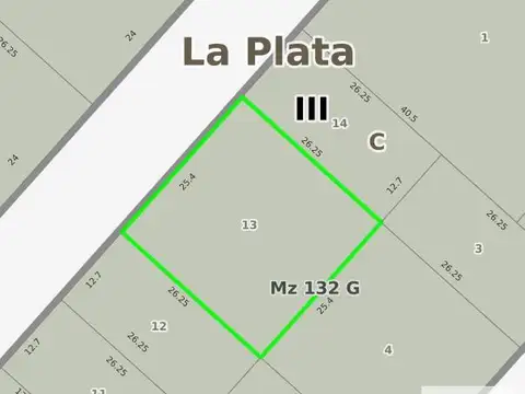 Terreno en Venta 26  mts Fondo