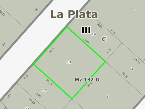 Terreno en Venta 26  mts Fondo
