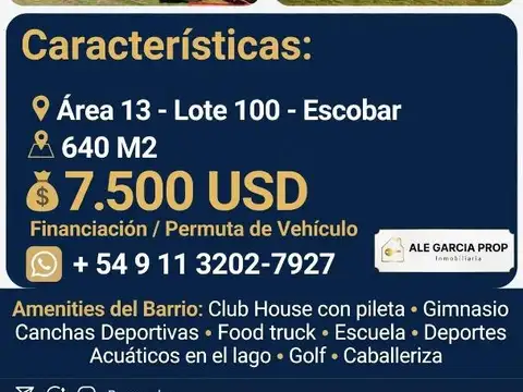 Terreno de 640 m2 en Country San Sebastián