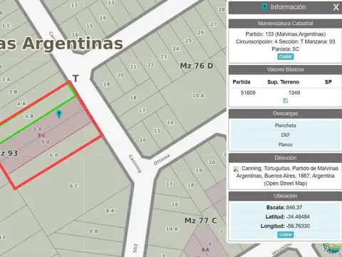 Terreno en venta s/4 lotes 2800m2, Tortuguitas, Malvinas Ar