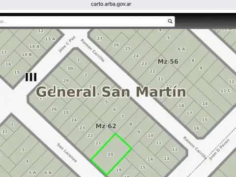 Terreno en Venta en San Andres, Partido de General San Martín