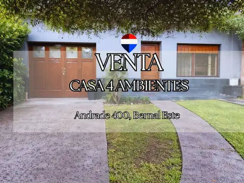 VENTA CASA 4 AMBIENTES BERNAL