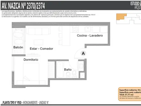 Departamento en Venta en Villa del Parque, USD 79.000