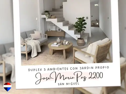 DUPLEX 3 ambientes parque  cochera San Miguel