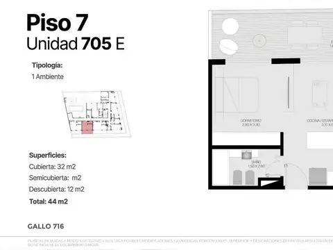 Departamento en venta de 1 ambiente en Abasto