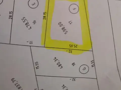 Terreno en Venta 17  mts Frente
