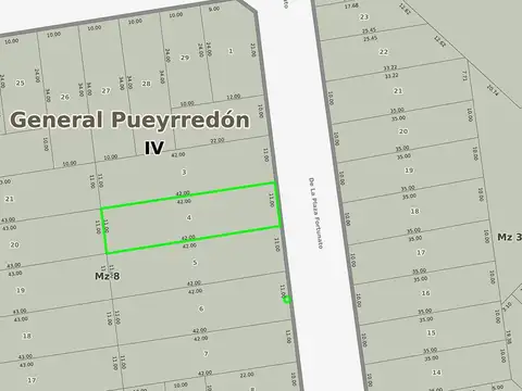 Terreno en Venta 42  mts Fondo