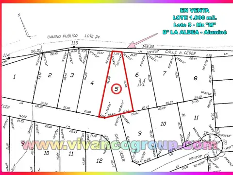 Terreno en Venta en Alumine, $ 24.800.000