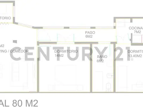 Departamento en Venta de 3 ambientes