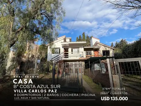 Venta Casa De 4 Dormitorios Con Pileta En Costa Azul Sur - Villa Carlos Paz