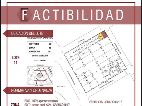 Terreno en Venta en San Martin, USD 73.700