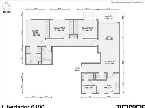 Departamento 4 ambientes con 3 baños