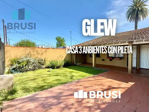 CASA EN VENTA EN GLEW - 4 AMBIENTES - COCHERA - PILETA - PARQUE