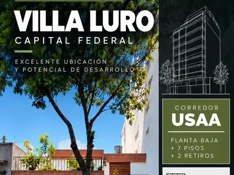 OPORTUNIDAD LOTE USAA UNICO 1724 M2 VENDIBLES - PERMUTA / FINANCIACION - CONSULTAR